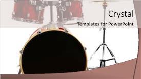  Presentation with drums - Cool new presentation design with set of red drums isolated backdrop and a lemonade colored foreground