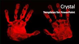  Presentation with black hand - Slides with set of red hand prints background and a black colored foreground