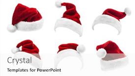  Presentation with santa claus and reindeers - PPT theme with set-of-red-santa-claus background and a sky blue colored foreground