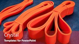  Presentation with resistance - Presentation theme featuring set-of-resistance-exercise-bands background and a crimson colored foreground