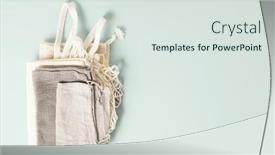  Presentation with eco friendly bags - Slide set with set-of-reusable-cotton-eco background and a sky blue colored foreground