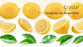  Presentation with lemon - PPT theme featuring set-of-ripe-lemon-fruits background and a  colored foreground