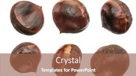  Presentation with fruits - Presentation theme having set-of-roasted-edible-chestnut background and a red colored foreground