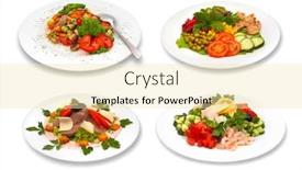  Presentation with set of sauces in white - Presentation theme having set of salads on white background background and a blonde colored foreground