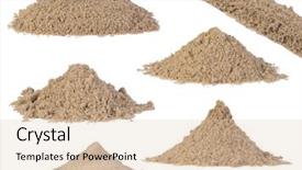  Presentation with white sand - Slide set with set of sand piles isolated background and a lemonade colored foreground