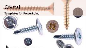  Presentation with set of sauces in white - PPT layouts featuring set of screws isolated background and a lemonade colored foreground