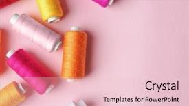  Presentation with sewing - Audience pleasing presentation theme consisting of set of sewing threads backdrop and a lemonade colored foreground