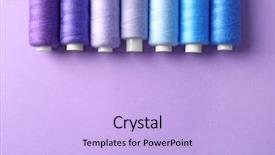  Presentation with sewing - Amazing PPT theme having reels spools multicolored - set of sewing threads backdrop and a light blue colored foreground
