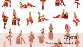  Presentation with sexy - Audience pleasing theme consisting of set of sexy santas isolated backdrop and a coral colored foreground
