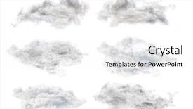  Presentation with clouds - PPT layouts featuring set of six clouds isolated background and a white colored foreground