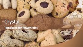  Presentation with cookies templet - Theme consisting of set of small butter cookies background and a  colored foreground