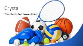 Presentation with equipment - Theme enhanced with set-of-sport-equipment-isolated background and a white colored foreground