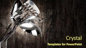  Presentation with stainless steel - Colorful theme enhanced with set-of-stainless-steel-kitchenware backdrop and a  colored foreground
