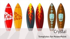  Presentation with hawaiian - Audience pleasing presentation consisting of set of surf boards backdrop and a lemonade colored foreground