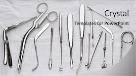  Presentation with surgical instruments - Presentation theme featuring set of surgical instruments background and a light gray colored foreground