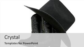  Presentation with cowboy hat - Cool new presentation design with set of toddler boots backdrop and a light gray colored foreground