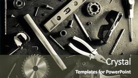  Presentation with tools - Audience pleasing presentation consisting of set of tools and instruments backdrop and a tawny brown colored foreground