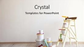  Presentation with repair - Amazing PPT layouts having set of tools and paints backdrop and a white colored foreground