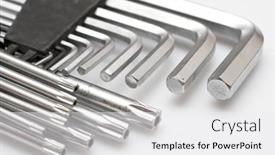  Presentation with tools - Beautiful PPT theme featuring set-of-tools-isolated backdrop and a white colored foreground