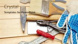  Presentation with wood tools - Slides enhanced with set-of-tools background and a lemonade colored foreground