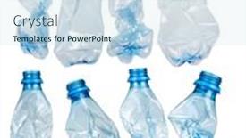  Presentation with bottles - Beautiful presentation featuring set-of-used-plastic-bottles backdrop and a sky blue colored foreground