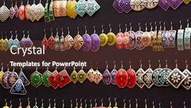  Presentation with jewelry - Audience pleasing slides consisting of set of variety of earrings made in the national turkish style on the counter of a jewelry store many colorful earrings for sale at outside street market backdrop and a tawny brown colored foreground