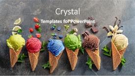  Presentation with ice - PPT theme having set-of-various-colorful-ice background and a gray colored foreground