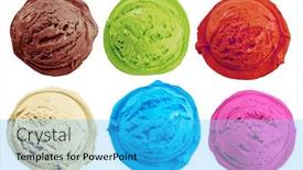  Presentation with ice cream - Slide set enhanced with set-of-various-colorful-tasty background and a cyan colored foreground