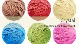  Presentation with odontology colorful 3d view - Beautiful slide set featuring set-of-various-colorful-tasty backdrop and a blonde colored foreground