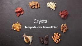  Presentation with potato chips - Audience pleasing slide set consisting of set-of-various-kind-snacks backdrop and a dark gray colored foreground