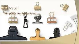  Presentation with rose gold - Presentation consisting of set-of-various-paper-clips background and a cream colored foreground