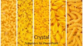 Presentation with pasta - Slide set enhanced with set of various pasta backgrounds background and a gold colored foreground