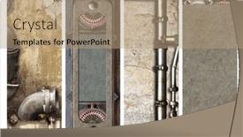  Presentation with concrete wall grunge concrete - PPT theme enhanced with set-of-vintage-steampunk-backdrop background and a coral colored foreground