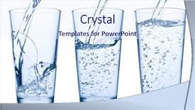  Presentation with pouring water - Amazing PPT theme having set of water pouring backdrop and a sky blue colored foreground