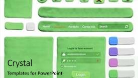  Presentation with web design - Presentation theme having set of web design elements background and a seafoam green colored foreground