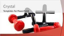  Presentation with press - Presentation theme featuring set-of-weight-training-dumbbells background and a white colored foreground