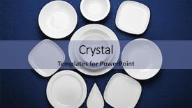  Presentation with dinner blue - Cool new PPT theme with set of white dishes backdrop and a  colored foreground