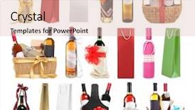  Presentation with decor - Audience pleasing PPT theme consisting of set of wine gifts backdrop and a lemonade colored foreground