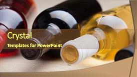  Presentation with bottle red wine - Amazing PPT theme having set of wine backdrop and a tawny brown colored foreground