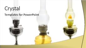  Presentation with lamps - Colorful PPT theme enhanced with flame border - set old vintage kerosene lamps backdrop and a white colored foreground