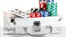  Presentation with set of poker chip - Theme enhanced with set on a metallic case background and a light gray colored foreground