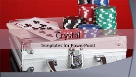  Presentation with set of poker chip - Audience pleasing slide deck consisting of set on a metallic case backdrop and a coral colored foreground