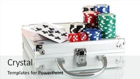  Presentation with poker - Presentation theme having set on a metallic case background and a light gray colored foreground