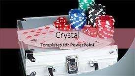  Presentation with set of poker chip - Presentation theme having set on a metallic case background and a coral colored foreground