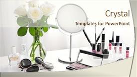  Presentation with cosmetic - Cool new slides with set on light dressing table backdrop and a cream colored foreground