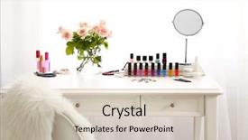  Presentation with manicure - Audience pleasing slide deck consisting of set on light dressing table backdrop and a soft green colored foreground