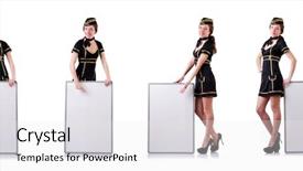  Presentation with sail - Presentation design featuring set sail - stewardess with blank board background and a white colored foreground