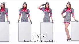  Presentation with sail - Colorful slide deck enhanced with set sail - young woman with blank board backdrop and a white colored foreground