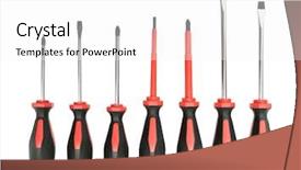  Presentation with set of sauces in white - Presentation design having screws shape - set screwdrivers isolated background and a white colored foreground