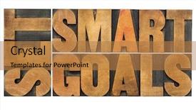  Presentation with set goals - PPT theme enhanced with set smart goals - isolated word background and a gold colored foreground